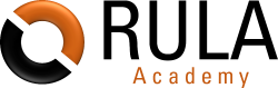 Professioneller Schulungsdienstleister RULA Quality mit der eigenen Academy, Firmenlogo mit rundem Kreis in Gold und Schwarz.